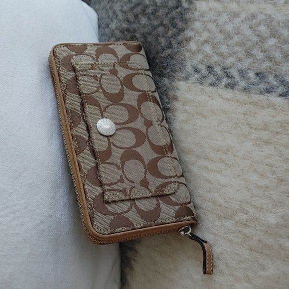 Coach Handbags - COACH Soho Jacquard Signature zip around wallet
